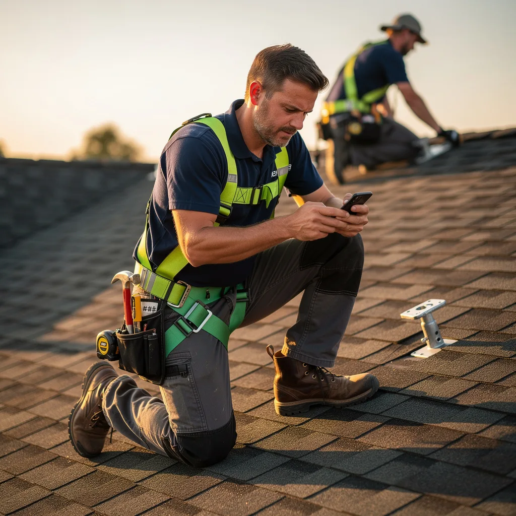 Roofing work in progress