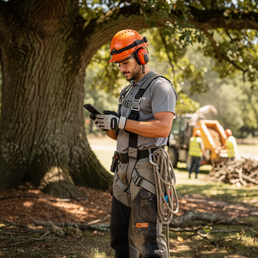 Tree care work in progress